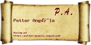 Petter Angéla névjegykártya